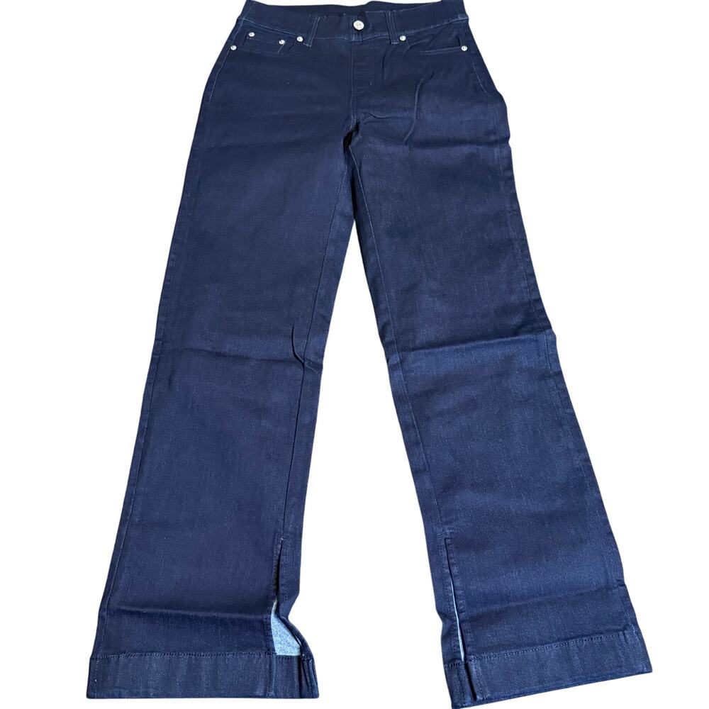 Denim & Co. Adaptive Cozy Touch Jeans, Dark Wash, Size 8, NWT